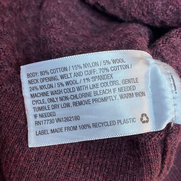 Goodfellow Sweater Mens Large Brick Red V Neck Textured Knit Cotton Blend - Picture 4 of 9